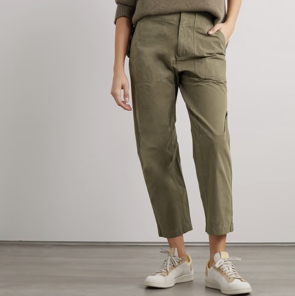 RAG & BONE Leyton cropped cotton tapered pants - Picture 1 of 4